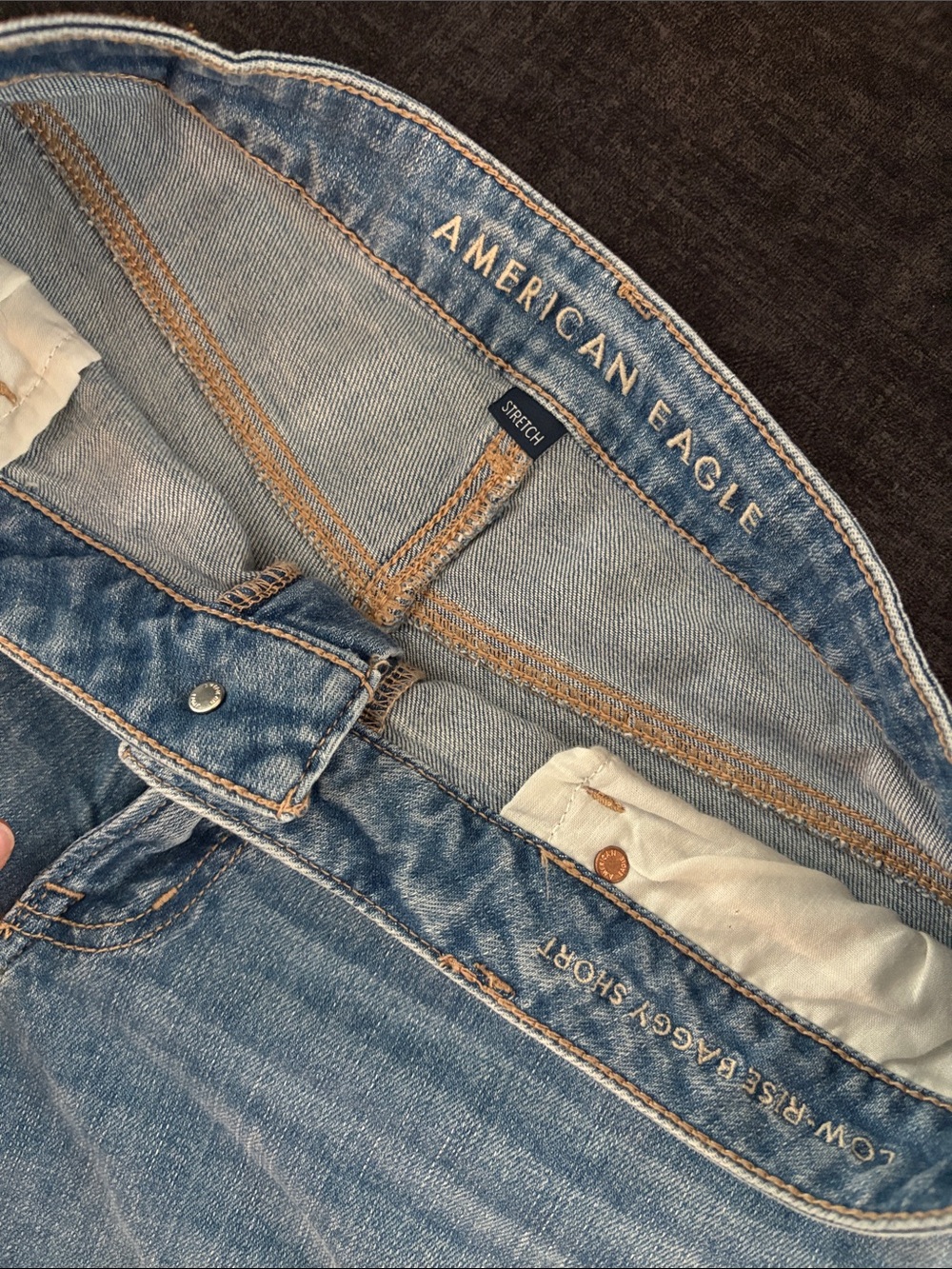 AE 8” Dreamy Drape Stretch Low Rise Baggy Jort - Picture 4 of 6